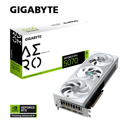 GIGABYTE VGA NVIDIA GeForce RTX 5070 AERO OC 12G, 12G GDDR7, 3xDP, 1xHDMI GIGABYTE VGA NVIDIA GeForce RTX 5070 AERO OC 12G, 12G GDDR7, 3xDP, 1xHDMI