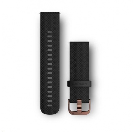 Garmin řemínek Quick Release 20mm, silikonový černý, růžovozlatá přezka