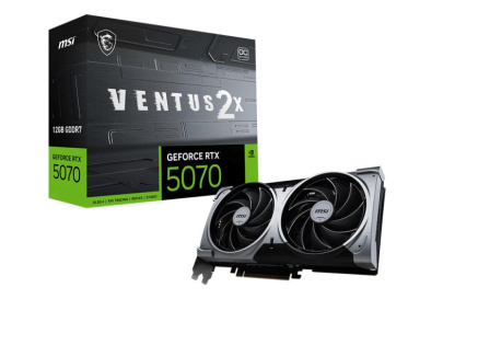 MSI VGA NVIDIA GeForce RTX 5070 12G VENTUS 2X OC, RTX 5070, 12GB GDDR7, 3xDP, 1xHDMI