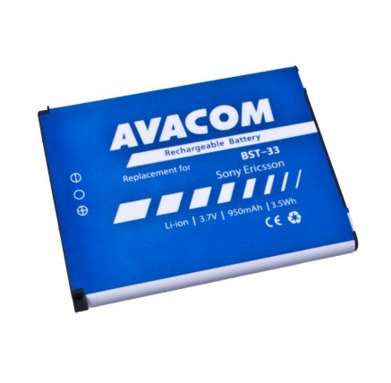 AVACOM baterie do mobilu Sony Ericsson K550i, K800, W900i Li-Ion 3,7V 950mAh (náhrada BST-33) AVACOM baterie do mobilu Sony Ericsson K550i, K800, W900i Li-Ion 3,7V 950mAh (náhrada BST-33)