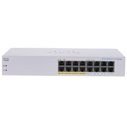 Cisco switch CBS110-16PP (16xGbE, 8xPoE+, 64W, fanless) - REFRESH Cisco switch CBS110-16PP (16xGbE, 8xPoE+, 64W, fanless) - REFRESH