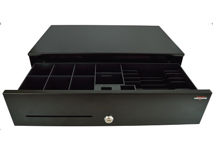 Virtuos pokladní zásuvka SK-500C, s kabelem 24V, pořadač 6/8, 9-24V, černá