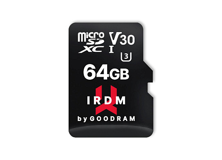 GOODRAM microSDXC karta 64GB IRDM (R:100/W:70 MB/s), UHS-I Class 10, U3, V30 + Adapter