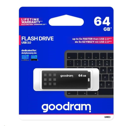 GOODRAM Flash Disk 64GB UME3, USB 3.0, černá