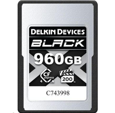 Delkin CFexpress 4.0 BLACK, VGP200, R1830/W1740 (Type A | 4.0) 960GB Delkin CFexpress 4.0 BLACK, VGP200, R1830/W1740 (Type A | 4.0) 960GB