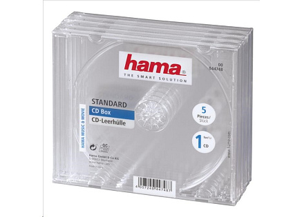Hama náhradní obal na CD, průhledný, 5 ks