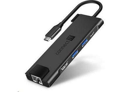 CONNECT IT Multi5in1 USB-C hub, 5v1 (USB-C, 2xUSB-A, HDMI, RJ45), externí, antracitová