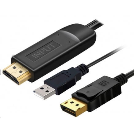 PremiumCord Kabel HDMI 2.0 na DisplayPort 1.2 pro rozlišení 4K@60Hz, 2m PremiumCord Kabel HDMI 2.0 na DisplayPort 1.2 pro rozlišení 4K@60Hz, 2m