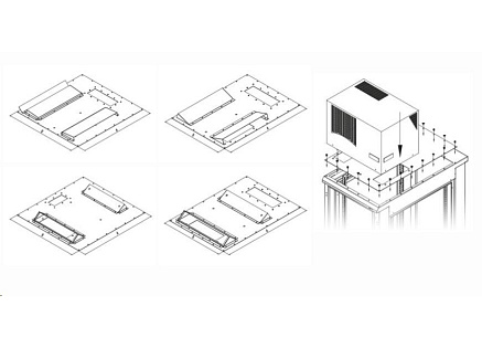 TRITON montážní redukce ke klimatizaci X3 a X4 do hloubky rozvaděče 600 x 1000 mm, černá