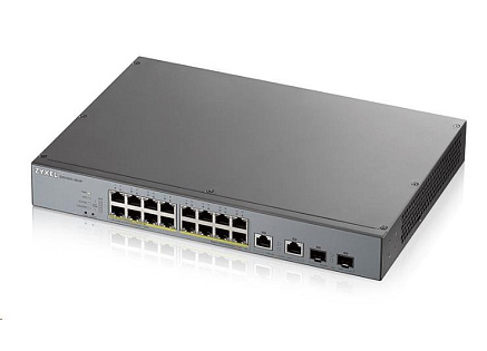 Zyxel GS1350-18HP 18 Port smart managed CCTV PoE switch, long range, 250W, 16x GbE, 2x combo RJ45/SFP
