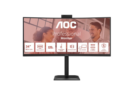 AOC MT VA 34" CU34E4CW - VA panel, 3440x1440, 120Hz, HDMI, DP, USB-C