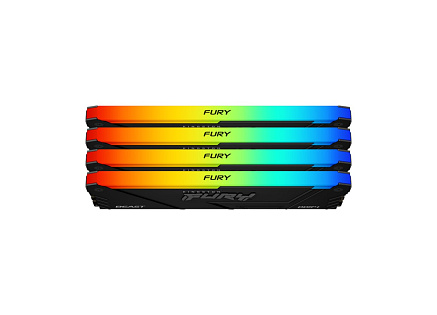 KINGSTON DIMM DDR4 128GB (Kit of 4) 3200MT/s CL16 FURY Beast RGB, XMP KINGSTON DIMM DDR4 128GB (Kit of 4) 3200MT/s CL16 FURY Beast RGB, XMP