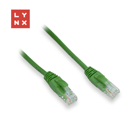 LYNX UTP patch kabel Cat5e, PVC, CCA, 15m, zelený