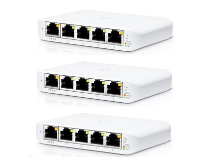 UBNT UniFi Switch USW-Flex-Mini-3, 3-pack  [5xGigabit, 1xPoE In]