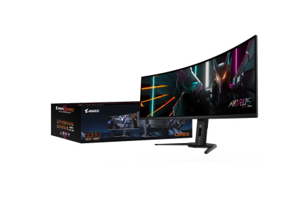 GIGABYTE LCD - 49" Gaming monitor AORUS CO49DQ, OLED, 5120x1440 DQHD 32:9, 144Hz, 1.5M:1, 250cd/m2, 0.03ms, 2xHDMI, 1xDP