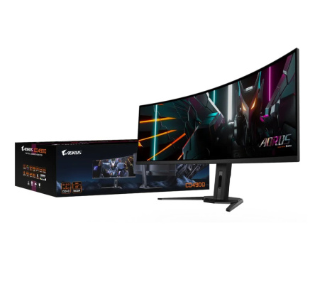GIGABYTE LCD - 49" Gaming monitor AORUS CO49DQ, OLED, 5120x1440 DQHD 32:9, 144Hz, 1.5M:1, 250cd/m2, 0.03ms, 2xHDMI, 1xDP