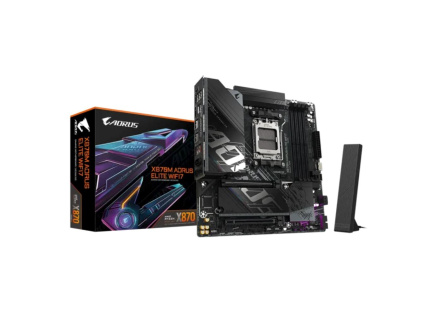 GIGABYTE MB Sc AM5 X870M A ELITE WF7, AMD X870, 4xDDR5, 2xUSB-C, 2xHDMI, Wifi, mATX