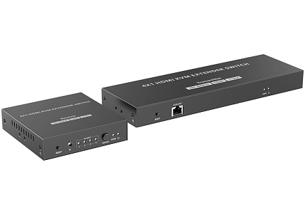 PREMIUMCORD HDMI switch, 4K@60Hz HDMI2.0 KVM 4:1 s ovládáním až na 70m přes Cat6/7