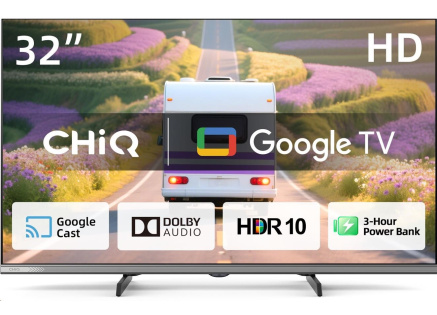 CHiQ L32M9PD TV 32" Powerbank, HD, smart, Google TV, Dolby Audio, dbx-tv, HDR 10 CHiQ L32M9PD TV 32" Powerbank, HD, smart, Google TV, Dolby Audio, dbx-tv, HDR 10