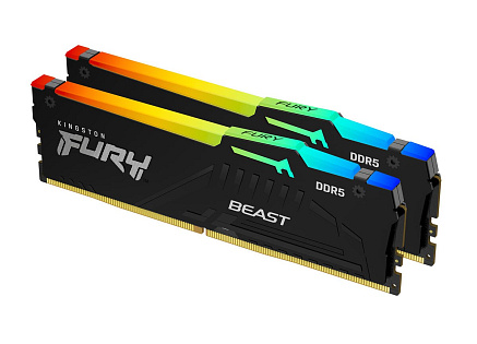 KINGSTON DIMM DDR5 64GB (Kit of 2) 6000MT/s CL30 Non-ECC FURY Beast RGB EXPO, Černá KINGSTON DIMM DDR5 64GB (Kit of 2) 6000MT/s CL30 Non-ECC FURY Beast RGB EXPO, Černá