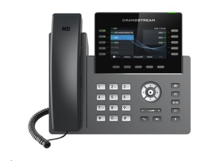 Grandstream GRP2615 [VoIP telefon - 5x SIP účet, HD audio, 40 prog.tl+10 předvoleb, 2xLAN 1Gbps, WiFi,USB,Bluetooth,PoE]