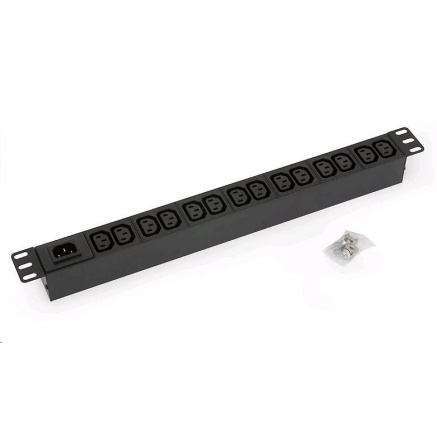 TRITON 19" rozvodný panel 14x IEC C13, bez kabelu, černý
