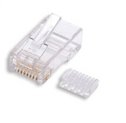 Konektor UTP RJ45 (8p8c), Cat6, 50µm, skládaný, licna(lanko) - 100 ks Konektor UTP RJ45 (8p8c), Cat6, 50µm, skládaný, licna(lanko) - 100 ks