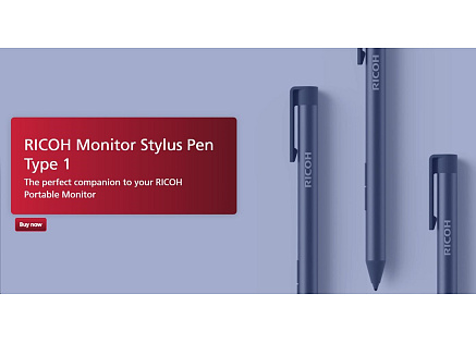 RICOH Portable LCD Stylus Pen 18g, Wacom AES2.0 sensor, 4096 pressure detection, AAAA Battery-powered - pro RICOH LCD