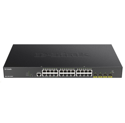 BAZAR - D-Link DGS-1250-28XMP 28-port Gigabit Smart PoE Switch, 24x GbE PoE+, 4x SFP+, PoE 370W - Poškozený obal (Komple