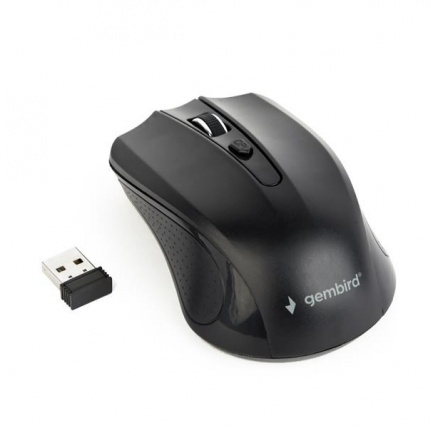 GEMBIRD myš MUSW-4B-04, černá, bezdrátová, USB nano receiver