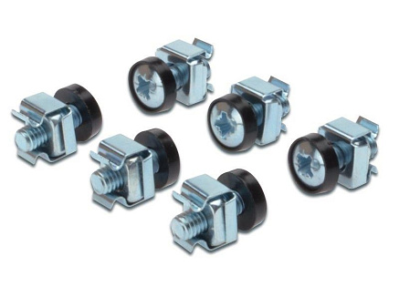 PremiumCord Sada montážní do racku ,50x šroub M6, 50x nut, 50x plastová podložka