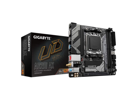 GIGABYTE MB Sc AM5 A620I AX, AMD A620, 2xDDR5, 1xDP, 1xHDMI, WiFi, mini-ITX