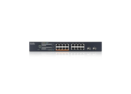 Zyxel XMG1915-18EP, 16-port 2.5GbE, 2 SFP+, 8 x PoE++ 180W  Smart Switch, hybird mode, standalone or NebulaFlex Cloud