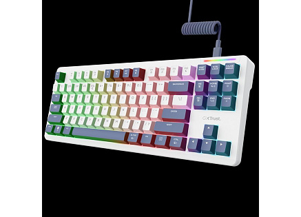 TRUST Herní klávesnice GXT 872, Mechanická, USB, bílá