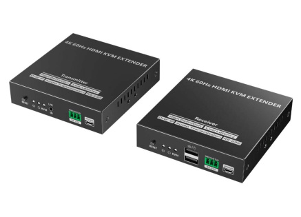 PremiumCord HDMI KVM extender na 120m přes LAN, over IP