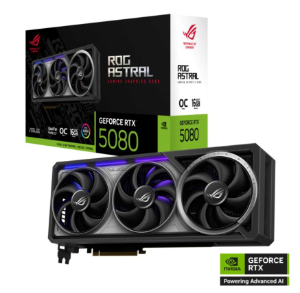 ASUS VGA NVIDIA GeForce RTX 5080 ROG ASTRAL 16GB OC, 16GB GDDR7, 3xDP, 2xHDMI