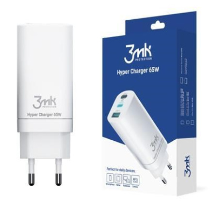 3mk síťová nabíječka - Hyper Charger 65W, bílá 3mk síťová nabíječka - Hyper Charger 65W, bílá