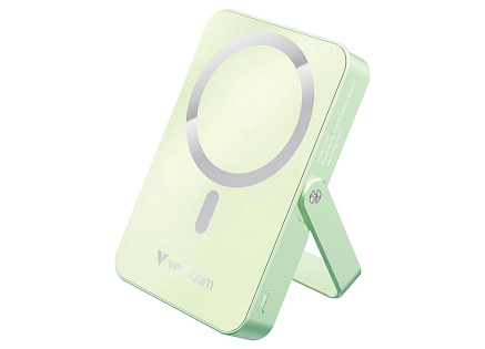 VERBATIM Powerbanka Charge 'n' Go, Magnetická, 10000 mAh, USB-C, Stojánek, Zelená