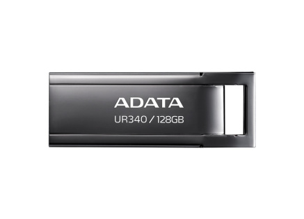 ADATA Flash Disk 128GB UR340, USB 3.2 Dash Drive, kov lesklá černá