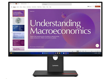 LENOVO LCD T24D-40 - 23.8",IPS,16:9,1920x1080,120Hz,250cd/m2,1500:1,4ms,USB-C(96W PD),HDMI,DP,DPout,DC,USBHub,RJ45,Pivot