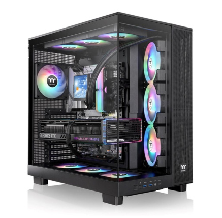THERMAL TAKE Case View 380 XL TG ARGB, ATX, Průhledná bočnice, 4x 120mm ARGB Fan, černá