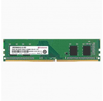 TRANSCEND DIMM DDR4 8GB 2666MHz 1Rx16 1Gx16 CL19 1.2V