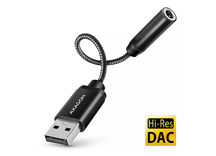 AXAGON ADA-HA, USB-A na 3.5mm jack Hi-Res DAC audio adaptér, 384kHz/32bit, stereo
