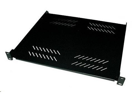 XtendLan 19" police s perforací 1U/400mm, nosnost 25kg, černá