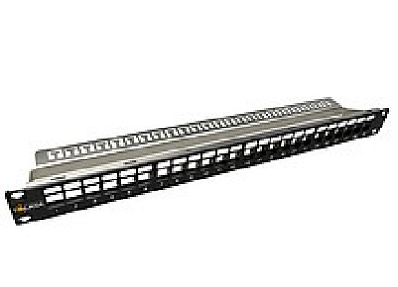 Solarix Modulární neosazený patch panel 24 portů 1U SX24M-0-STP-BK-UNI-N Solarix Modulární neosazený patch panel 24 portů 1U SX24M-0-STP-BK-UNI-N