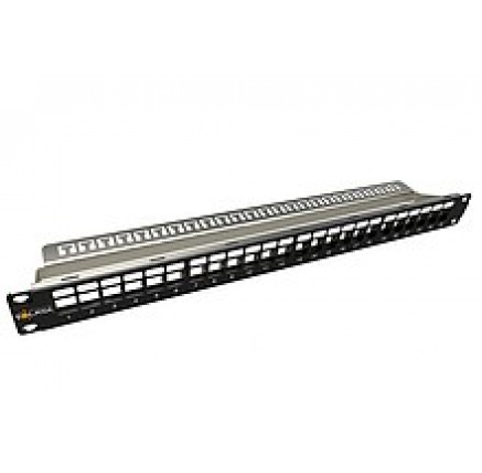 Solarix Modulární neosazený patch panel 24 portů 1U SX24M-0-STP-BK-UNI-N Solarix Modulární neosazený patch panel 24 portů 1U SX24M-0-STP-BK-UNI-N