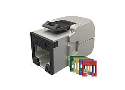 Solarix Samořezný keystone CAT6A STP SXKJ-10G-STP-RAL-SA, RAL FIT moduly, GROUND LOCK, Component Level a 4PPoE