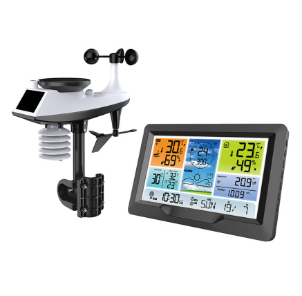 Solight profesionální meteostanice, přehledný a designový displej, tlak, teplota, vlhkost, srážky, hodnoty vět