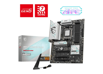 MSI MB Sc AM5 B850 GAMING PLUS WIFI, AMD B850, 4xDDR5, 1xDP, WiFi, ATX