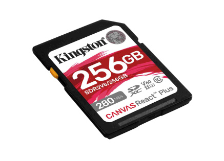 Kingston SDXC karta 256GB Canvas React Plus, UHS-II, U3, V60, R:280/W:150MB/s
